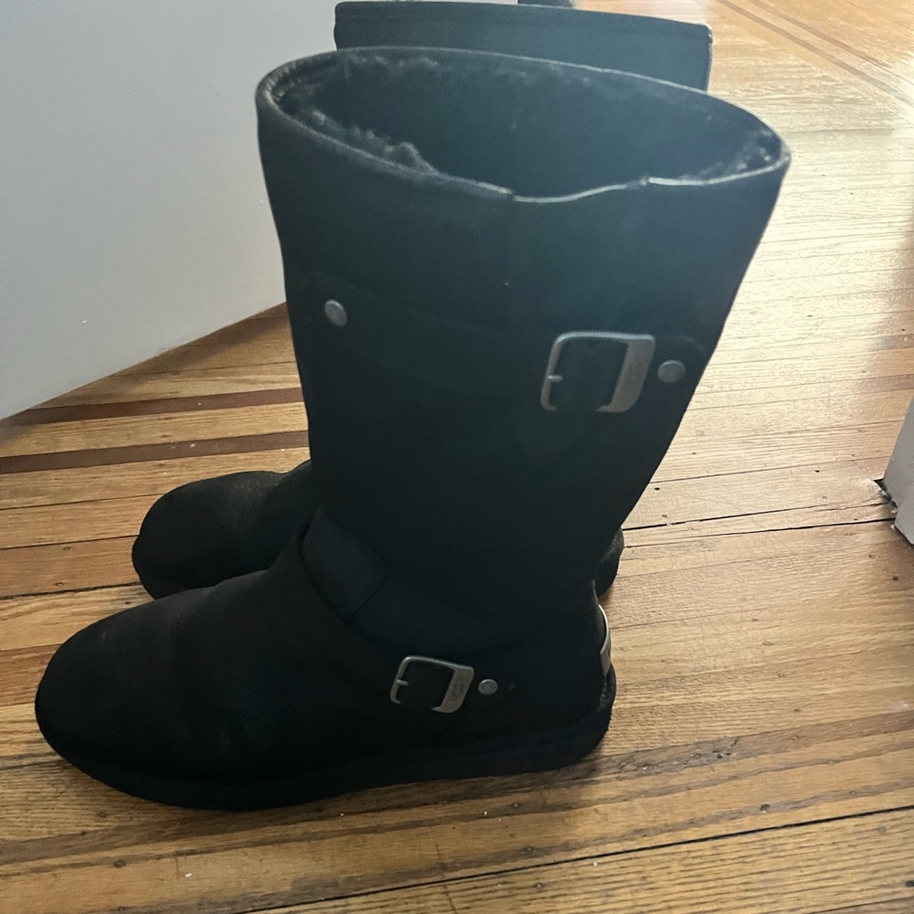 Ugg sutter moto leather buckle boots